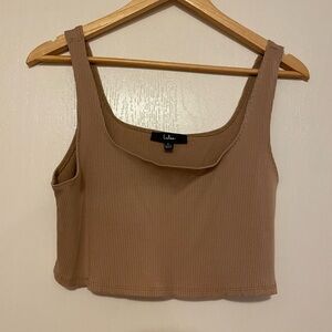 Lulu's Set For Life Tan Ribbed Top